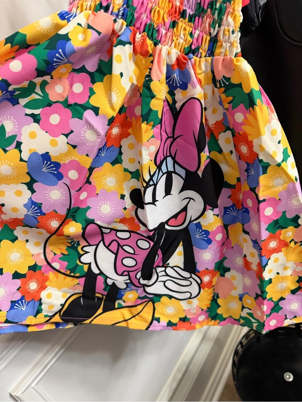 Disney Multicolor Minnie Mouse Floral Smocked Sundress 3-4 y old